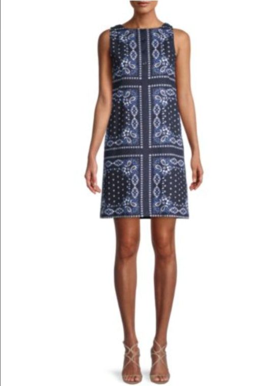 Tommy Hilfiger Women's Journey Paisley-Printed Dress - Sky Blue 6