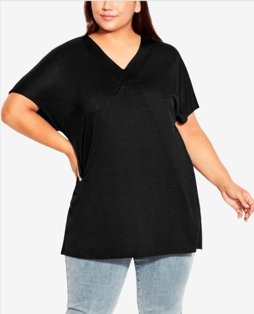 TUNIC PKT PLEAT - Black - 16