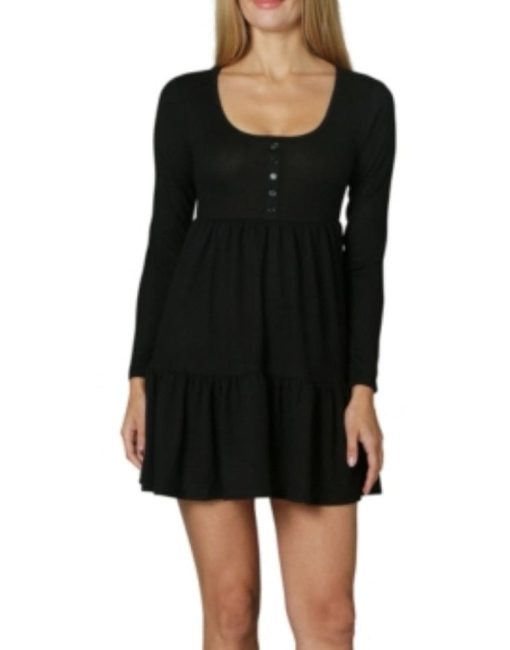 Ultra Flirt Black Babydoll Dress - Size L - Mini Dress