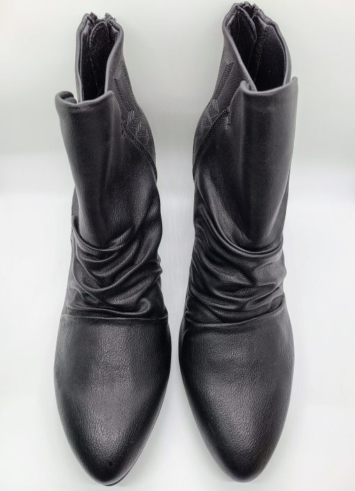 Unity Black Shirred Ankle Boots - Size 11M - Women's Booties