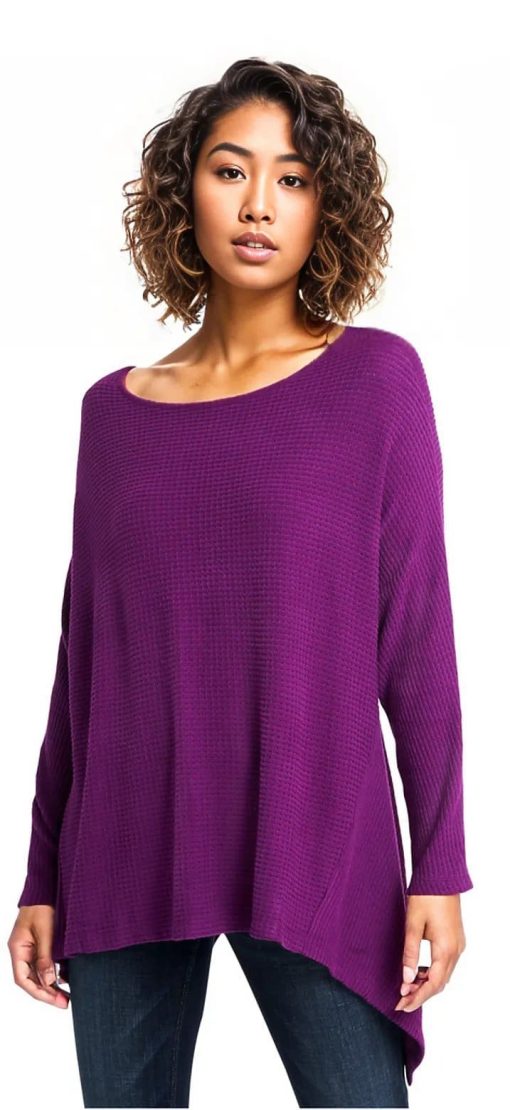 Women's 1.state Knot Back Waffle Knit Top, Size Medium - Purple