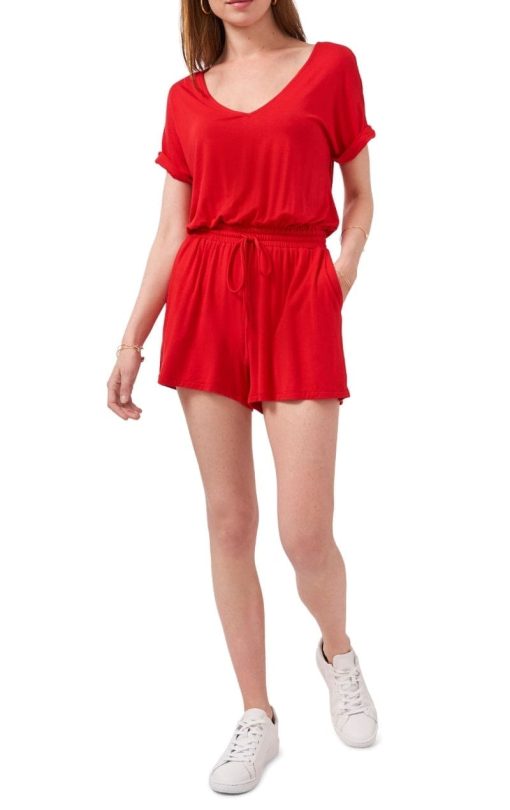 1.State Red Romper, XL, Women's Jumpsuit, Casual Outfit