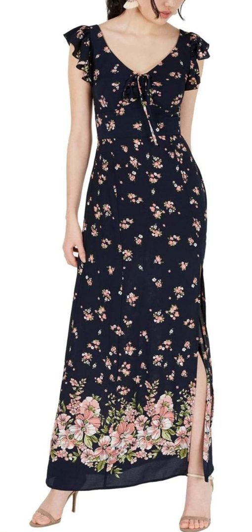 City Chic Navy Floral Maxi Dress Size 3 Women's Casual Dresses