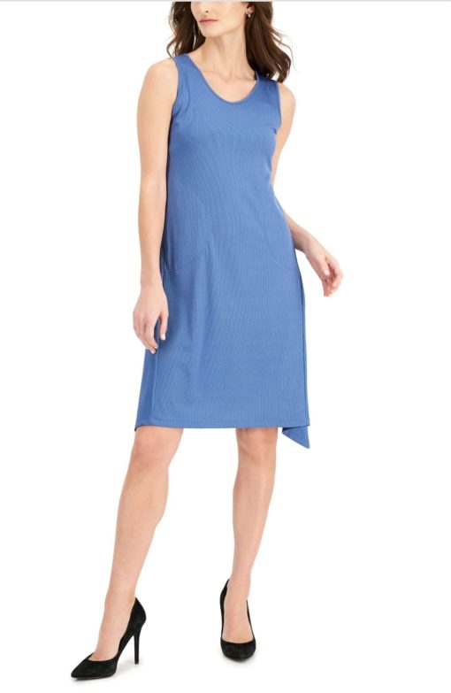 Womens Ribbed Casual Shift Dress XS