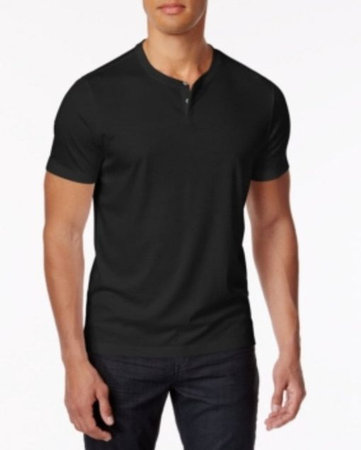 Alfani Men's Black Henley Shirt - XL - Casual Tee