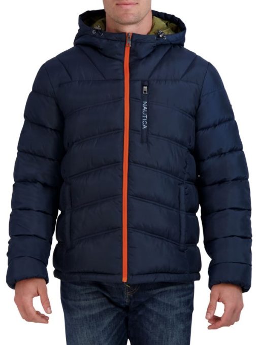 Men's Poly Hooded Puffer Jacket Navy Blue, 2X-Large - Men's Ski Outerwear at Academy Sports