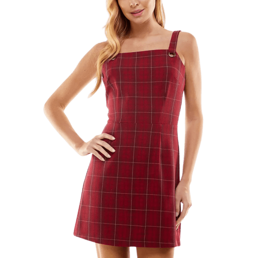 Eingston grey Womens Windowpane Mini Sheath Dress