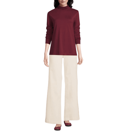 Karen Scott Mock-Neck Top,Malbec X small