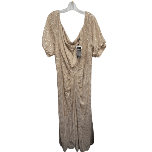 GIFFNISETI Champagne Sequin Maxi Dress Plus Size 4XL Formal Gown