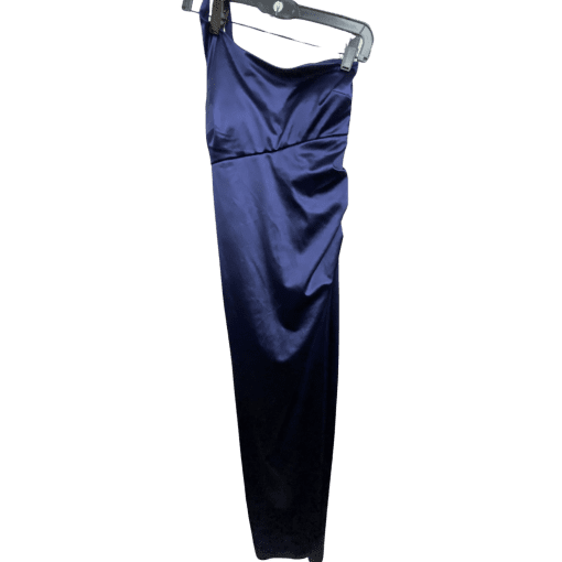 Emarld Sundae Navy Blue Satin Maxi Dress - Size  - Formal Wear