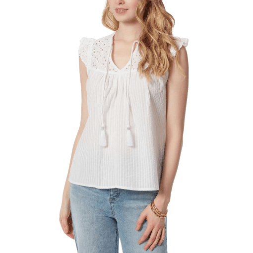 Jessica Simpson Women's Alisha Boho Top, White, Xs