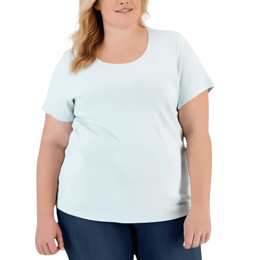 Karen Scott Plus Size Beach Glass Tee 3X - Women's Tops