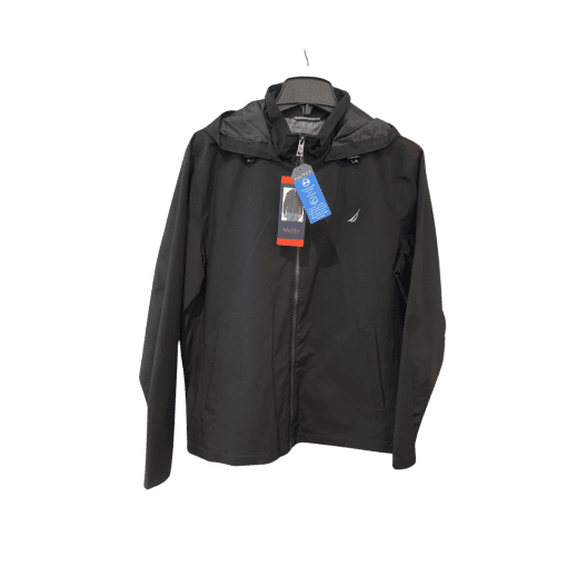 Nautica Black Jacket Medium - Men's Waterproof Windbreaker