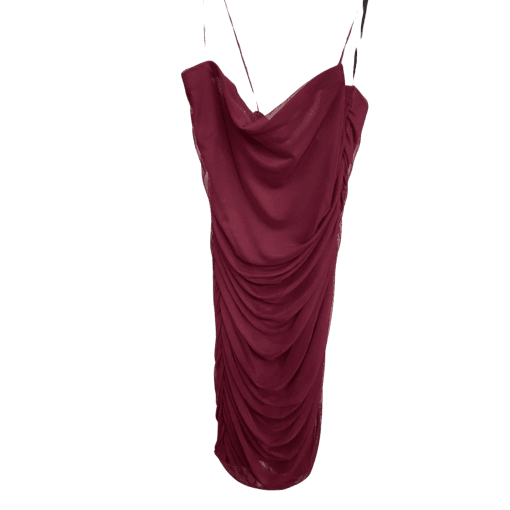 B-Darlin Burgundy Ruched Mini Dress - Plus Size 16W - Cocktail Dress