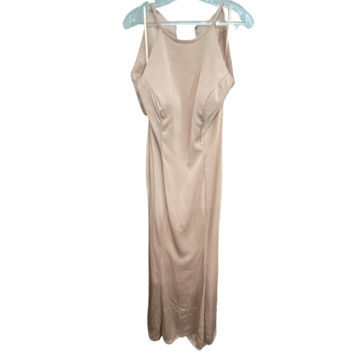 Simply 18 Champagne Satin Maxi Dress - Size S - Formal Gown