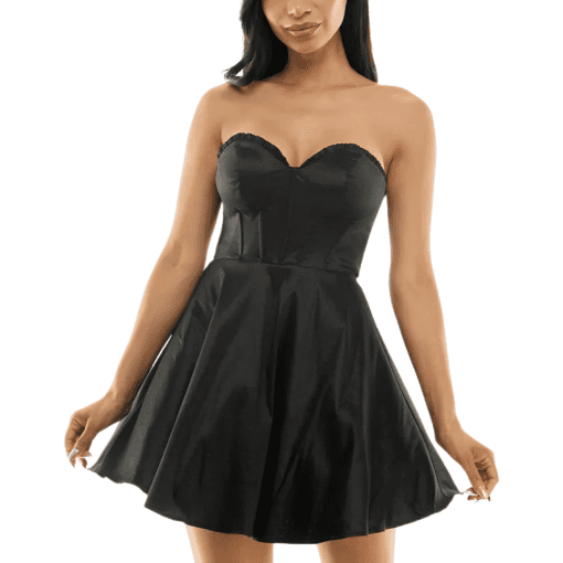 B.Darlin Juniors Womens Bustier Ruffled Fit & Flare Dress Size 3/4