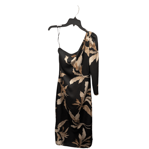 Chetta B Black Floral One Shoulder Dress Size 8 - Cocktail