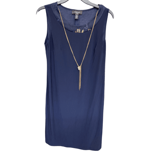 R&M Richards Navy Sleeveless Dress Petite 4P Cocktail Party