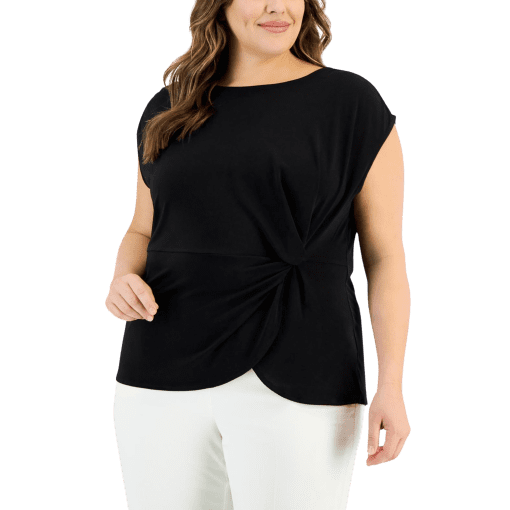 Alfani Plus Size Twisted Top, Woman blue 2X