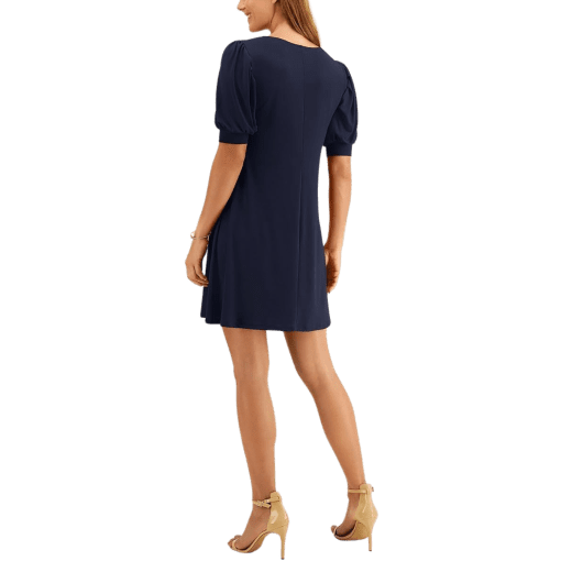 MSK Petites Womens Knit Puff Sleeves Sheath Dress Size PL