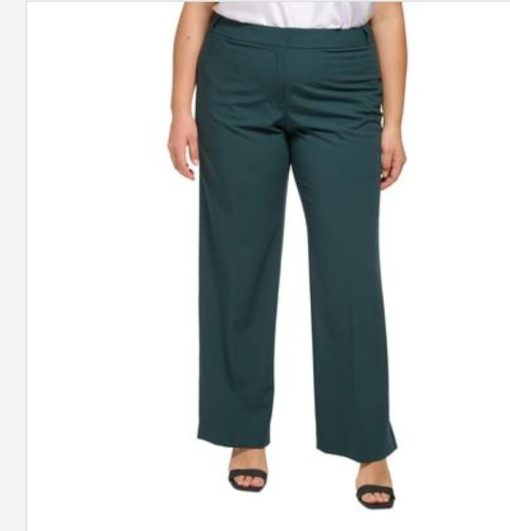 Calvin Klein Green Wide Leg Pants Plus Size 20W - Work Pants