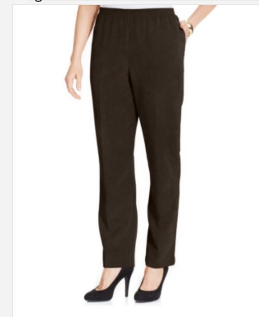 Alfred Dunner Plus Size Brown Pull-On Pants - Women's Trousers