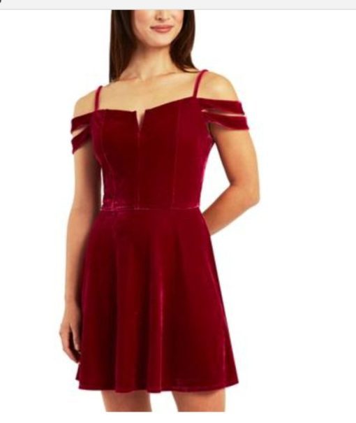 BCX Juniors Womens Notched Neck Mini Cocktail and Party Dress L