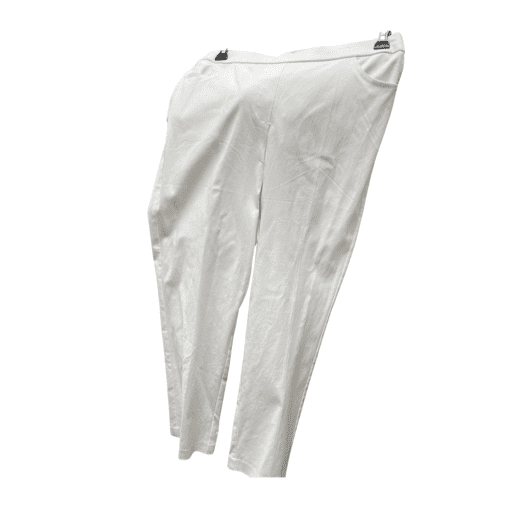 Alfred Dunner White Petite Pants - Women's Elastic Waist Trousers