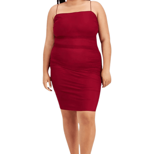 B-DARLIN Plus Womens Knit Rushed Bodycon Dress 18W