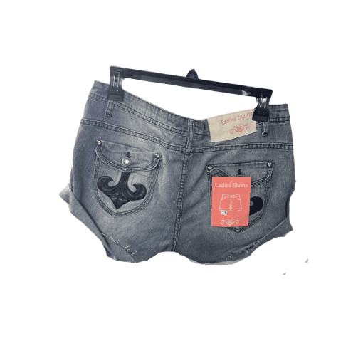 Ladies Shorts Blue Denim Size 12 - Women's Jean Shorts - Image 2