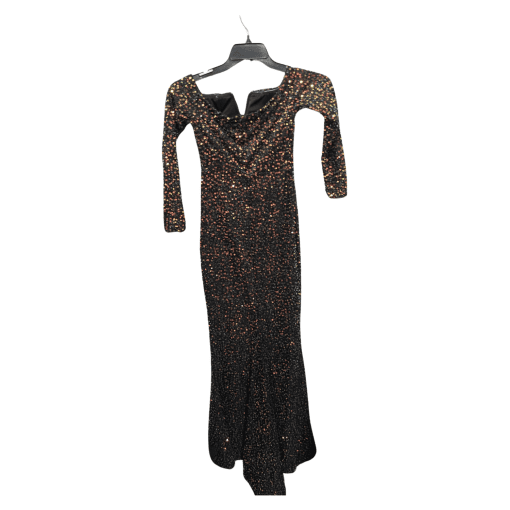 MISS ORD Black Sequin Maxi Dress - Women's Size S - Evening Gown