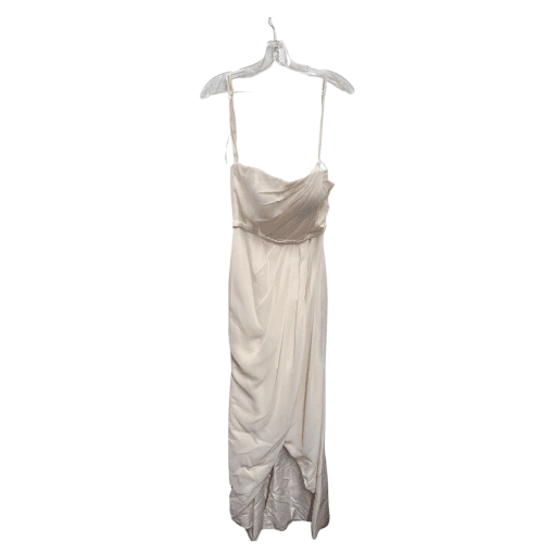 Cream Silk Maxi Dress - Size 6 - Evening Gown