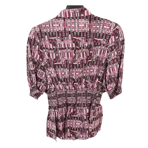 BCBGMAXAZRIA Purple Print Blouse Small - Women's Top - Image 2