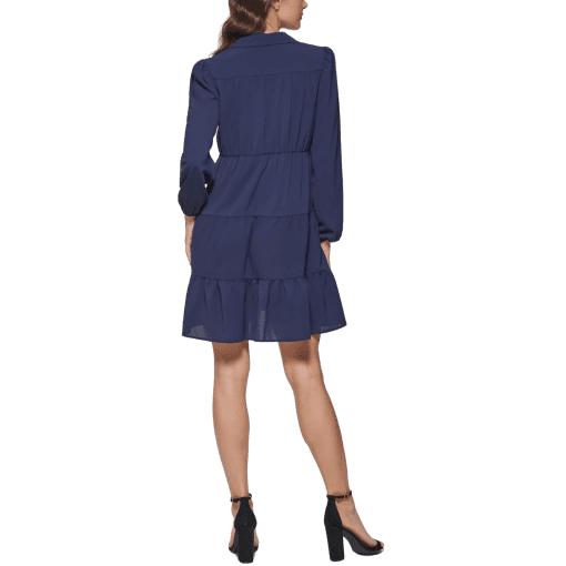 Kensie Collared Tiered Shift Dress - Navy Size 16 - Image 2