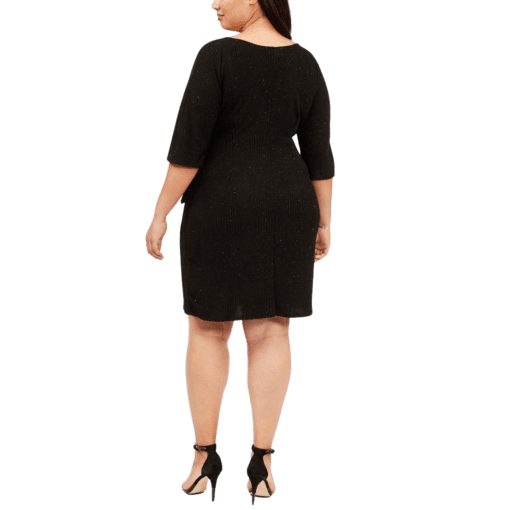 SIGNATURE Plus Black Knit Dress Plus Size 1X - Cocktail Dress - Image 2