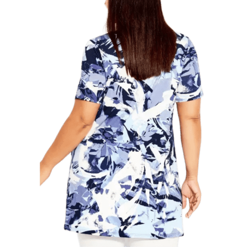 City Chic Navy Floral Tunic Top Plus Size 26-28 - Women's Tops - Image 2