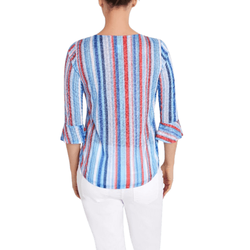 Blair Women's Ruby Rd® Candy Stripe Top - Blue - PXL - Petite - Image 2