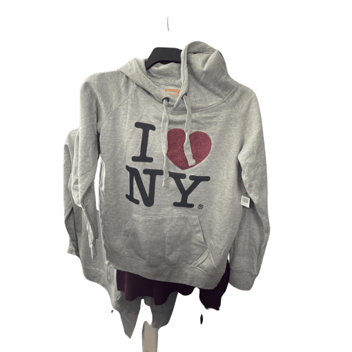 Miss Posh Gray I Love NY Hoodie Sweatshirt - Size S - Women's