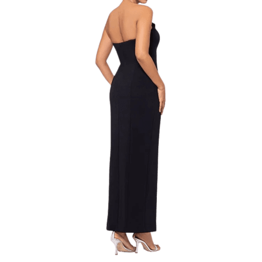 Betsy & Adam Strapless Tuxedo Gown - Black 10 - Image 2