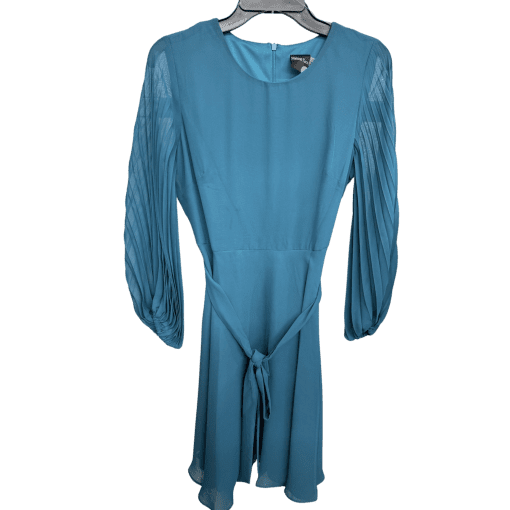 Maison Tara Teal Dress Size 6 Pleated Sleeve Cocktail Dress - Image 2