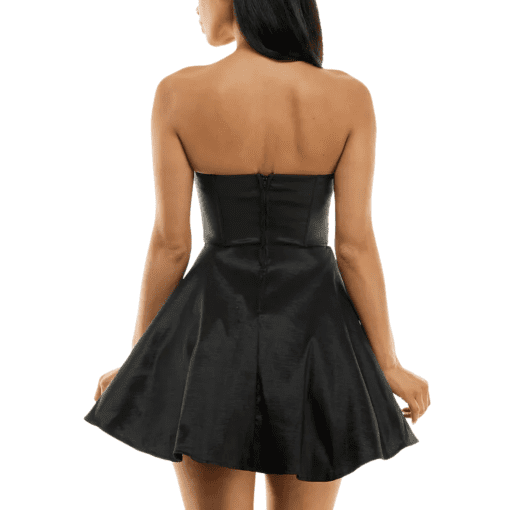 B.Darlin Juniors Womens Bustier Ruffled Fit & Flare Dress Size 3/4 - Image 2