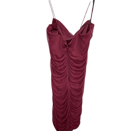 B-Darlin Burgundy Ruched Mini Dress - Plus Size 16W - Cocktail Dress - Image 2