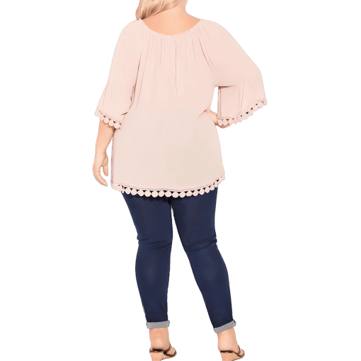 Avenue Plus Size Ember Lace Trim Top - Dusty Mauvy Size 18 - Image 2