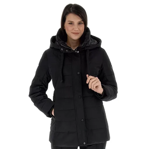 Nautica Women's Hooded Packable Puffer Coat, Created Black XXL