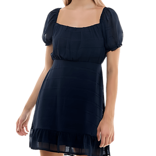 Speechless Womens Square Neck Mini Fit & Flare Dress XL