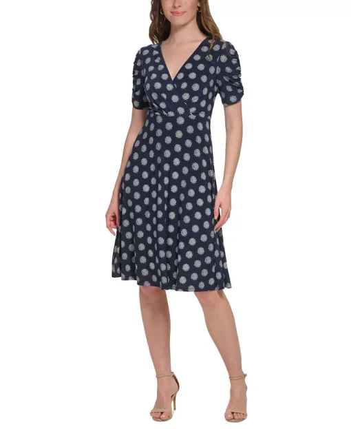 Tommy Hilfiger Petite Medallion-Print Fit & Flare Dress 8P