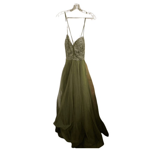 VIP GIRL Olive Green Prom Dress - Size M - Formal Gown