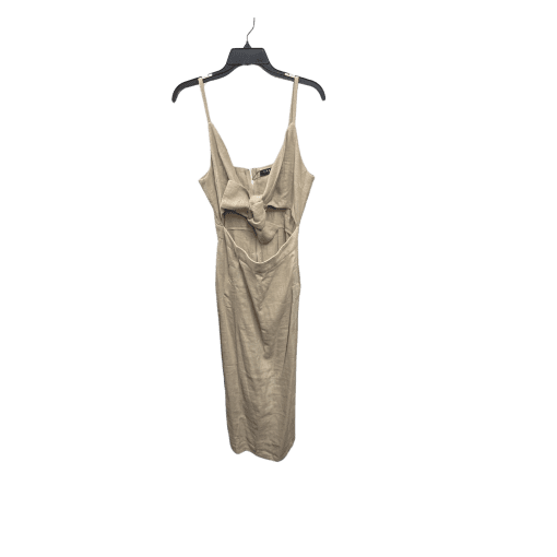 CAARA Khaki Tie-Front Midi Dress - Size S - Women's Dresses