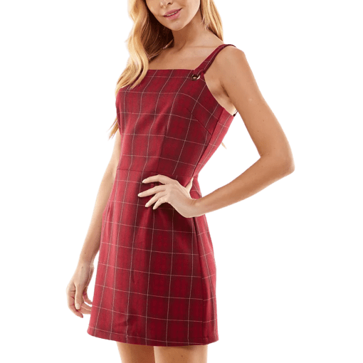 Eingston grey Womens Windowpane Mini Sheath Dress - Image 2