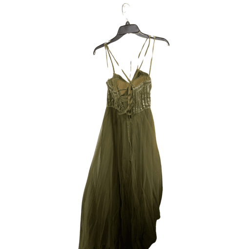 VIP GIRL Olive Green Embellished Prom Dress - Size S - Image 3